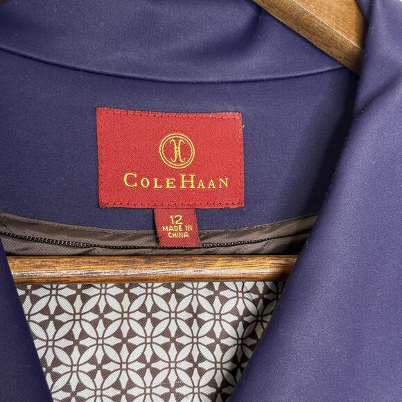 Cole Haan Coat Womens 12 Purple Thermore Insulated Long Button Trench Jacket - Picture 3 of 8